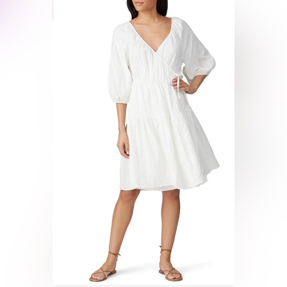Elegant White Whitney Port Wrap Dress - Picture 1 of 5